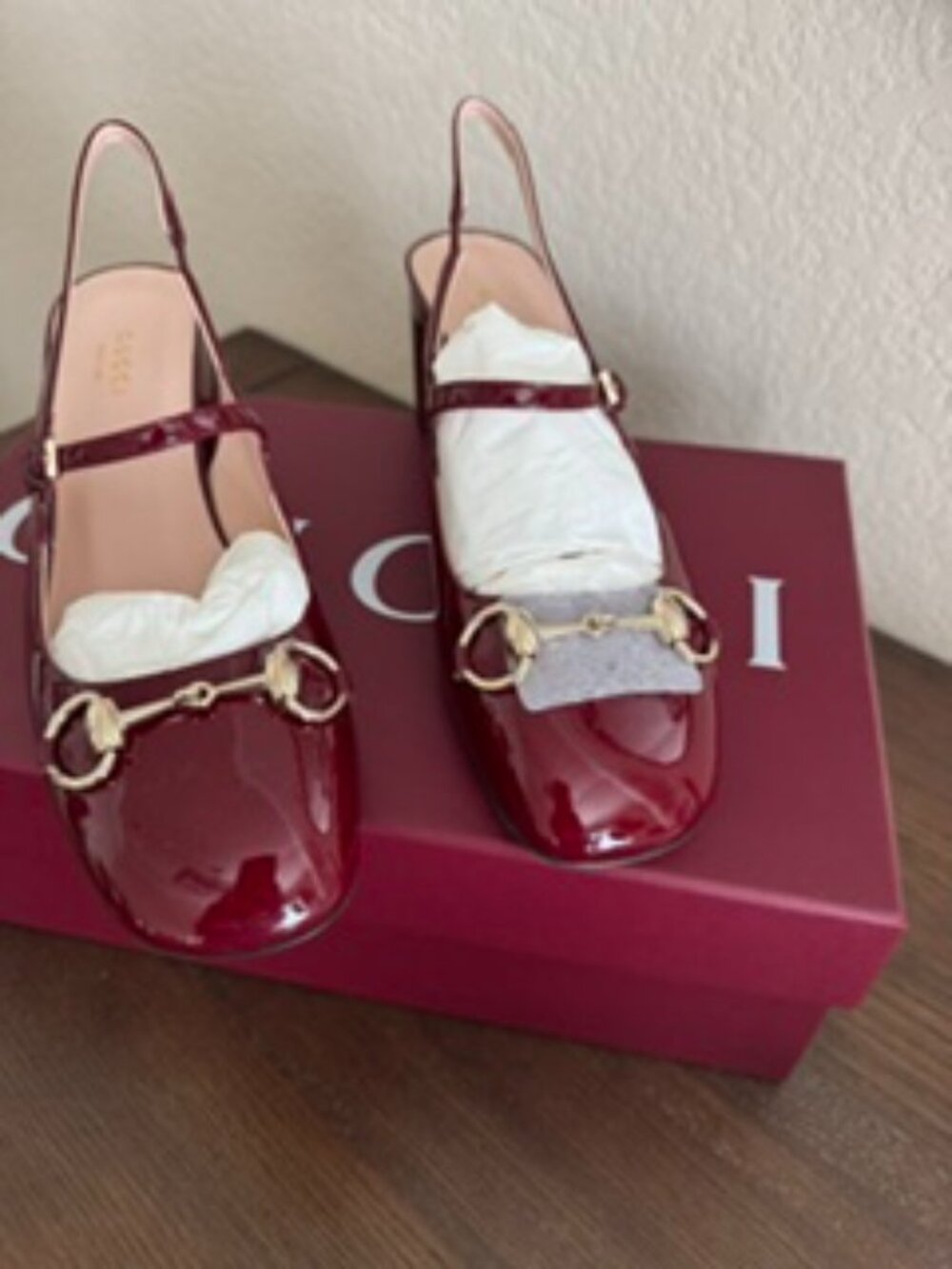 NEW Gucci 55mm Lady Horsebit patent leather